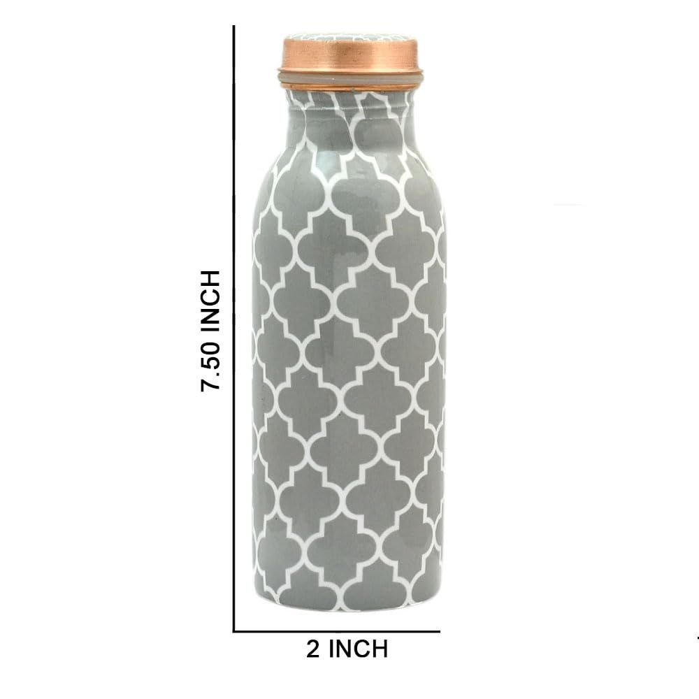 Copper Water Bottle 500 ML With Anti Oxidant Properties | Diwali Gifts for Family and Friends 100% Copper Water Bottle (Grey, 500 Ml)