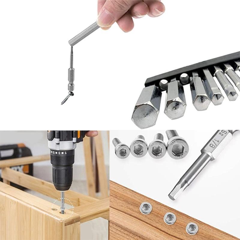 Professional Grade 10PCS Screwdriver Bits Set S2Alloy Steel 5/32 3/16 7/32 1/4 5/16 5/64 3/32 7/64 1/8 9/64