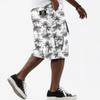 Men's Hawaiian Print Drawstring Knee Length Shorts with Multiple Pockets, Casual