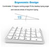 26 Keys Wireless Number Pads Rechargeable USB Numeric Keypad Portable Financial Accounting Number Keyboard for Laptop