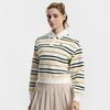 Fila Tennis Fashion Simple Classic Retro Sports Casual Versatile Comfortable Polo Neck Striped Sweatshirt Women Sweatshirt A11W613218F-WT