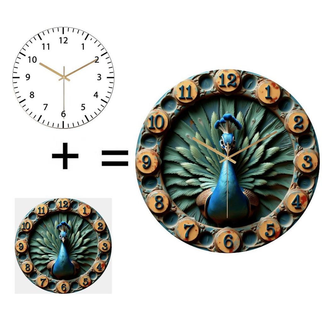 30cm Round Glass Wall Clock with a One-Year Manufacturer Warranty On Movement