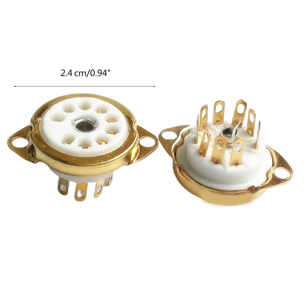 GZC9-C-1/GZC9-C-1-G Ceramic Tube Socket 9PIN Connector for 12AX7,12AT7,12AU7,ECC83,ECC82,E88CC 6922 forAudio Enthusiasts