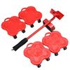 Furniture Mover Set 5 Pcs Furniture Mover Tool Transport Lifter Heavy Stuffs Moving Wheel Roller Bar Hand Tools Set Red 500KG 230x168mm