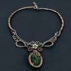 Peridot Handmade Gemstone Necklace, 999 Copper Wire Wrapped Necklace Antique Jewelry, For Engagement Gift