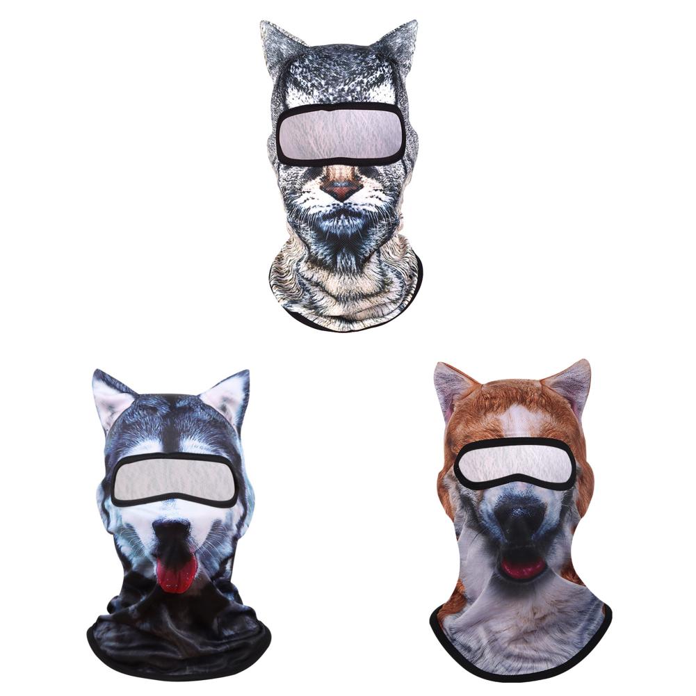 5/1 Stück 3D Stehohren Tier Sturmhaube Gesichtsmaske für Musikfestivals Raves Ski Cosplay Party Outdoor Sonnenschutz Sturmhaube Hut