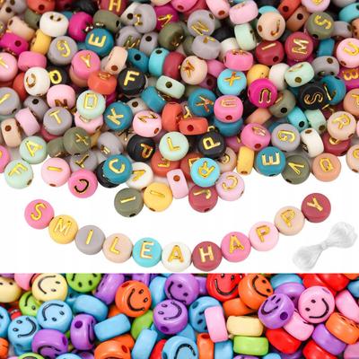 Betűkészlet, Smiley Gyöngyök 5mm + Ékszer Karkötő Zsinór