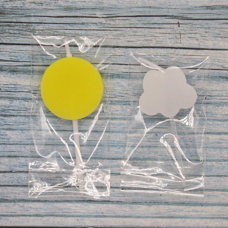 Independent OPP Bag Cute White Cloud Smiley Face Candle Creative Party Yellow Cartoon Smiley Face Wax