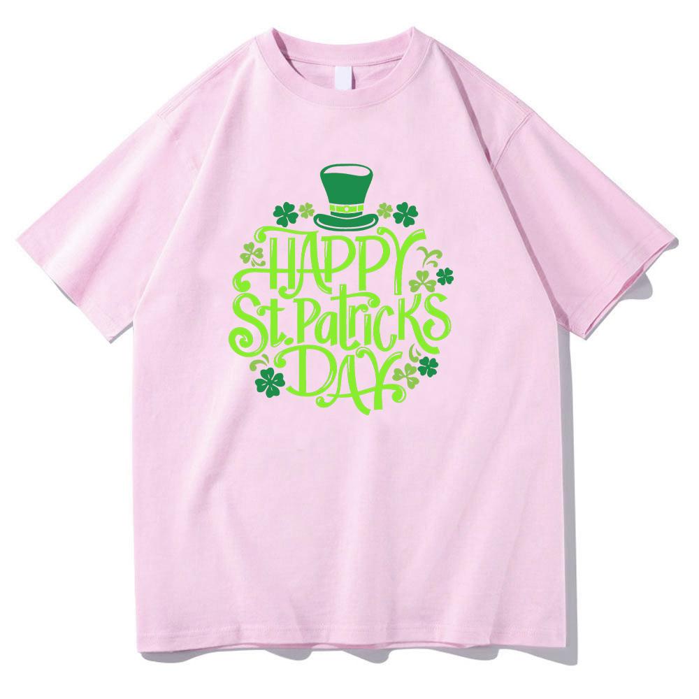 Happy St Patrick's Day T-shirts Fahsion Funny Cartoon Print Clothes Comfortable Cotton Tee Women Men O-neck T Shirt
