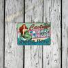 Funny Pool Warning Tin Sign Vintage Mermaid Bathroom Bar Decor