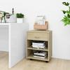 VidaXL Rolling Cabinet Sonoma Oak 46x36x59 Cm Chipboard