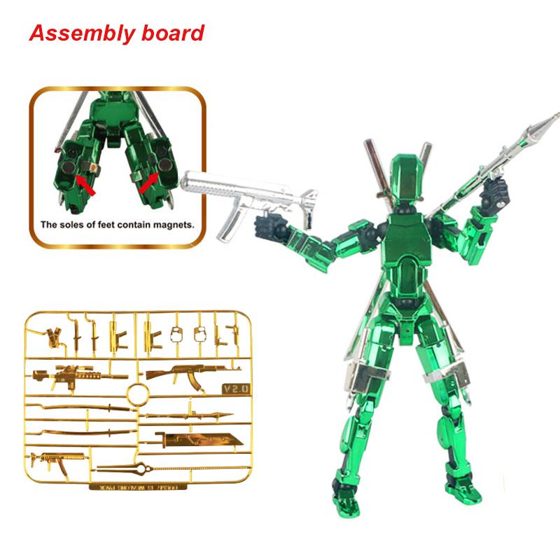 13 Action Figure Titan Multi-Jointed Movable Shapeshift Robot T13 Action Mannequin Character and Dog Figure Toys Gifts for Kids