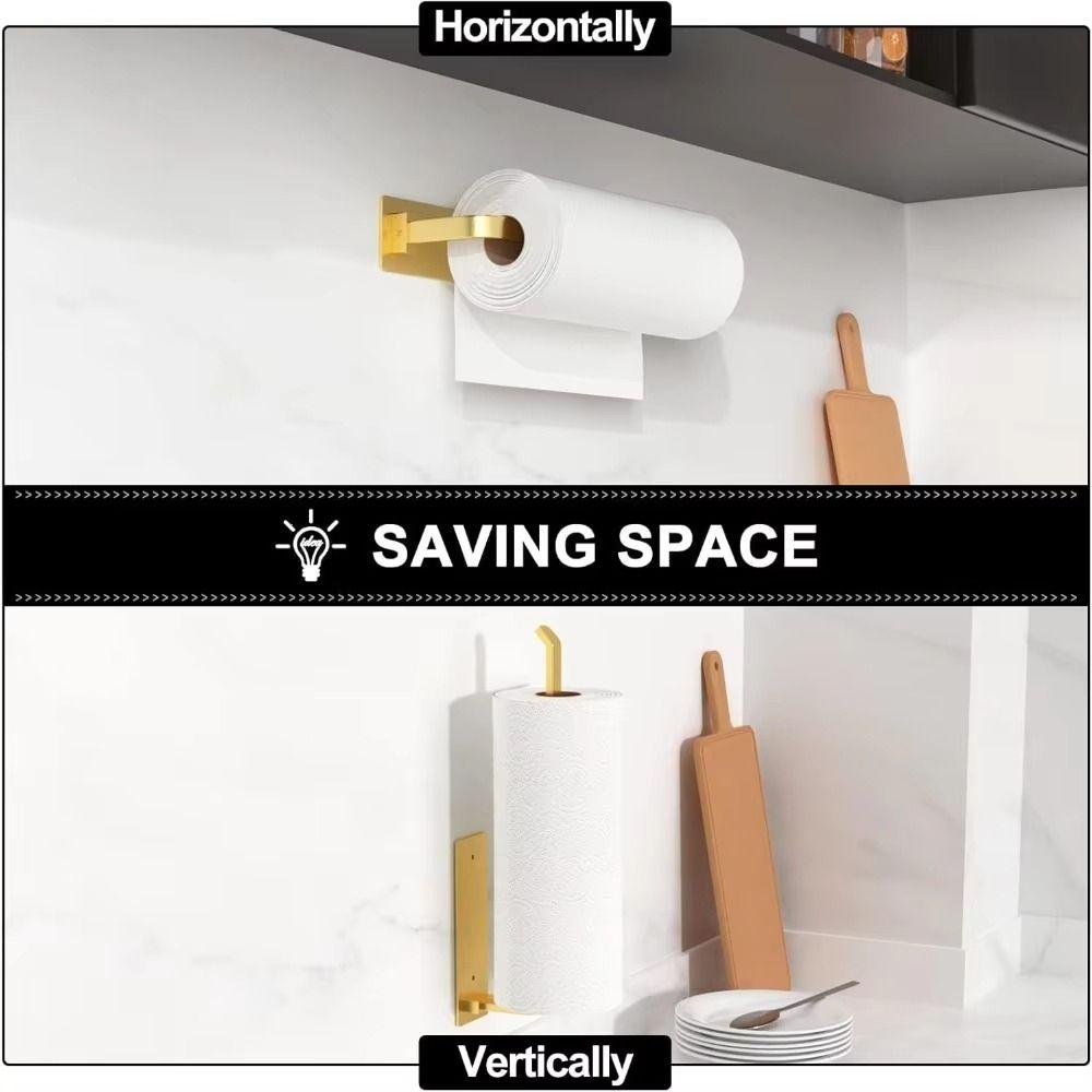 Rust-proof Paper Towel Holder Hanging Towel Roll Stand Home Organization