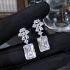 Wedding luxury light luxury earrings for women, micro-inlaid zircon shiny jewelry, high-end princess super