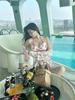 New Ins Style Lip Print Four-Piece Bikini Set with Sunscreen Wrap Skirt - Sexy Beach Vacation Swimsuit for Women