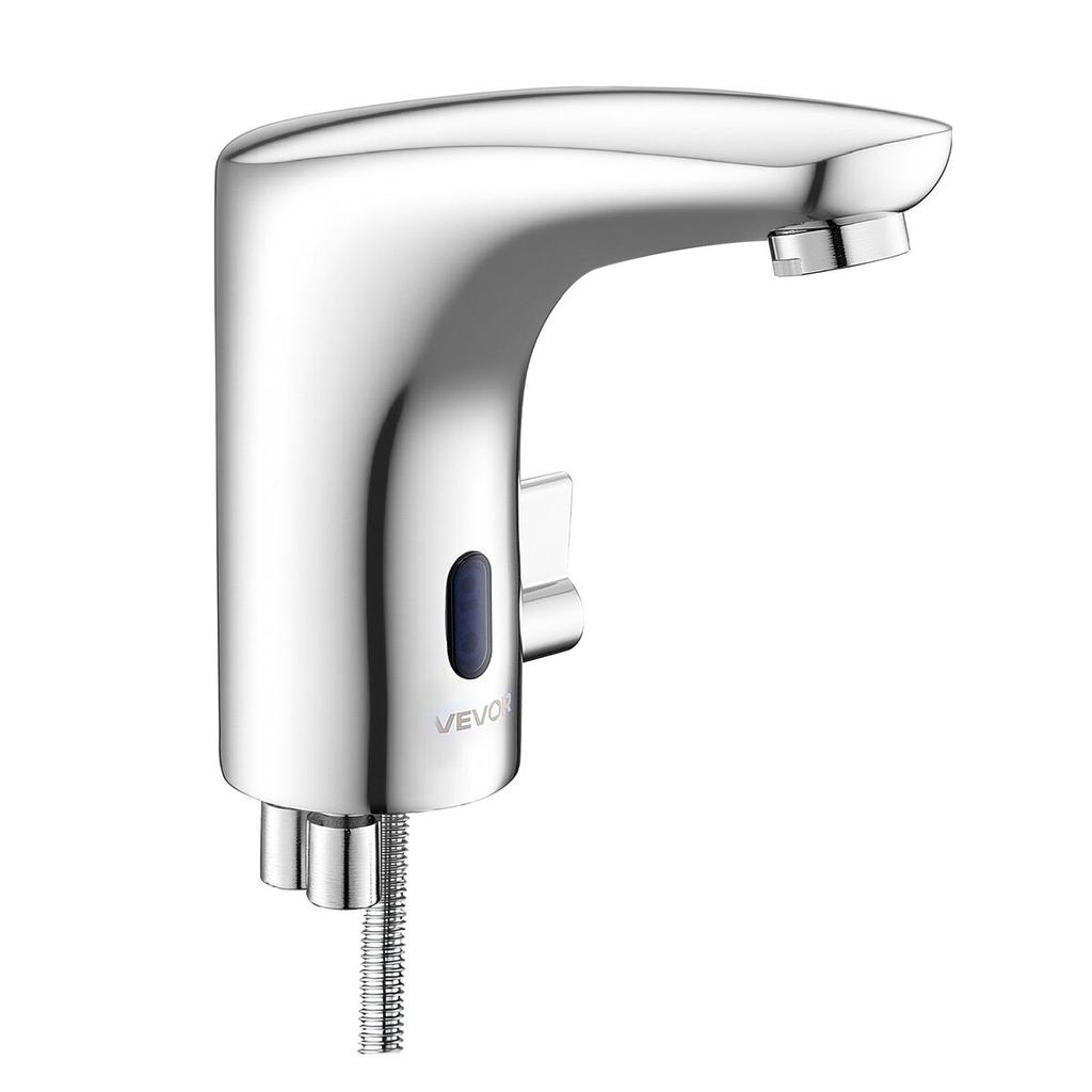 Touchless Bathroom Sink Faucet, Automatic Motion Sensor Restroom Toilet Faucet, Hands-Free Adjustable Cold Hot Single Handle Water Mixer Battery