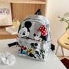 Mickey Mouse Kids Backpack Cartoon Print Breathable Pu Kindergarten School Bag For Children