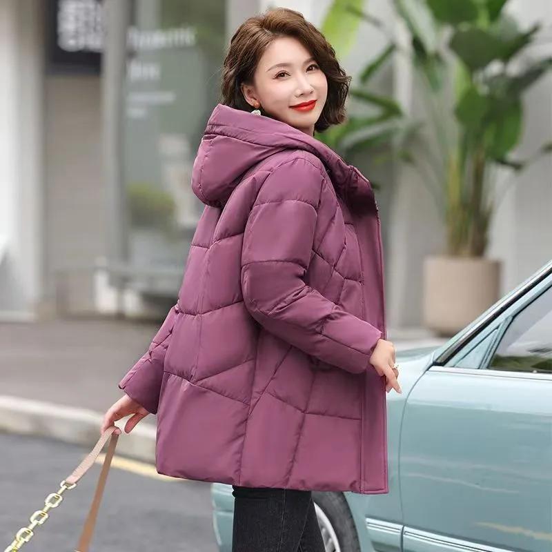 Padded Jacket Winter Down Mother Fashion Plus Size Loose Thick Hooded Padded Jacket