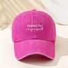 1pc Vintage "Perfectly Imperfect" Washed Baseball Cap, Adjustable Snapback,Unisex Outdoor Hat for Men & Women,Casual Style