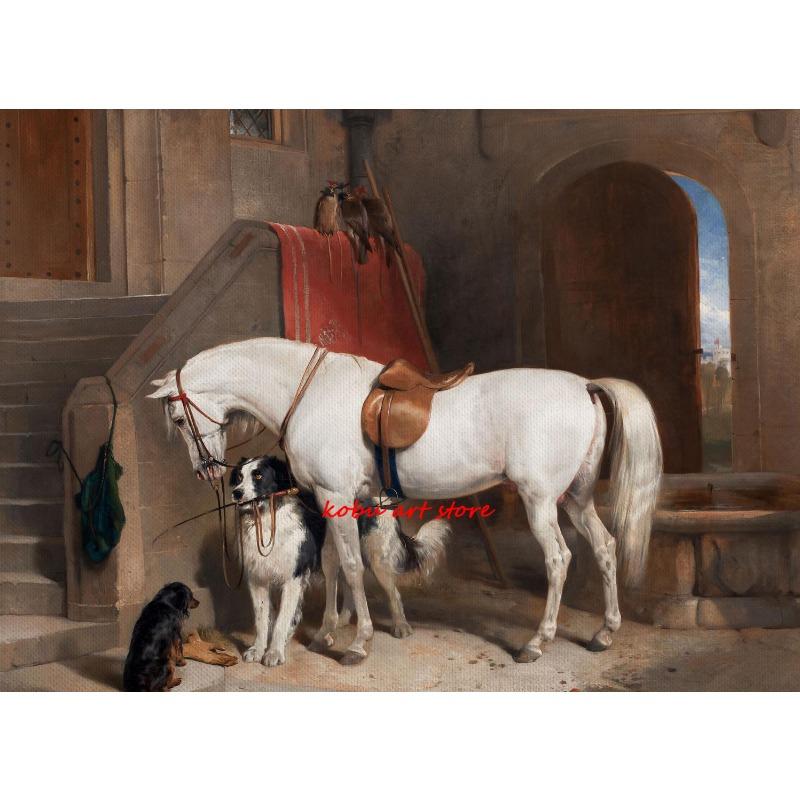 

Antique Horse Equestrian Vintage Posters and Prints Farm Animal Canvas Painting Wall Art Picture for Farmhouse Home Decor 21cm×30cm NoFrame