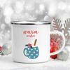 Let's Get Cozy Print Mugs Enamel Coffee Mugs Handle Hot Cocoa Mugs Festive Party Drink Beer Juice Mugs Christmas Xmas EVE Gifts