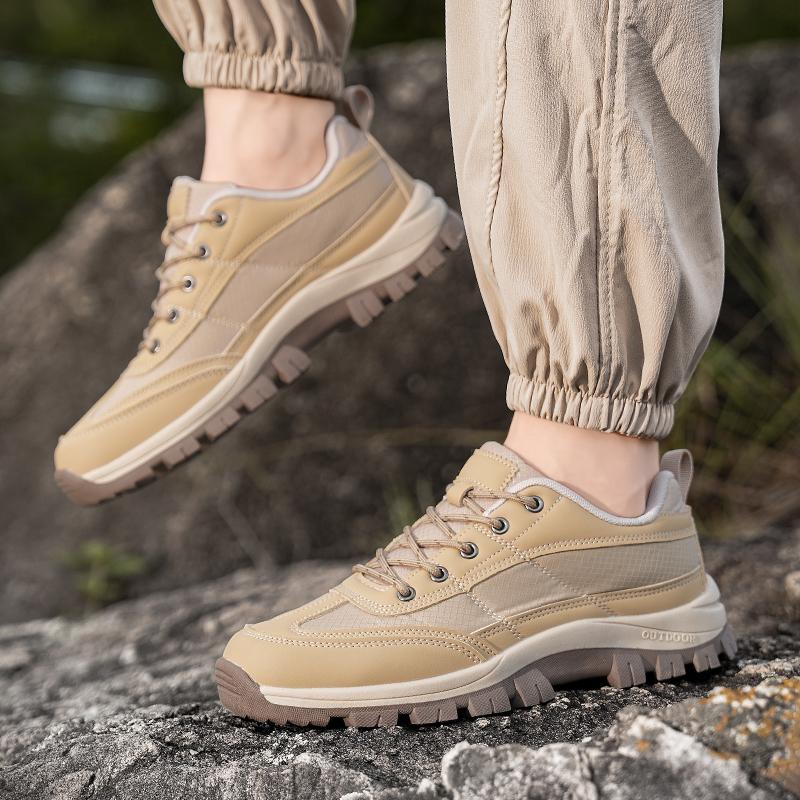 Men Large Size Climbing Shoes Causal Thick Soled Antiskid Hiking Footwear Spring Outdoor Wear Resistant Sneaker 36 To 45