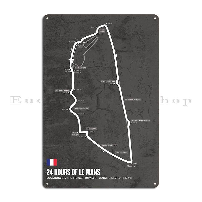 Circuit de Dijon Prenois Magny Cours Racetrack Map Metal Plaque Poster Plates Classic Designing Printed Bar Tin Sign Poster