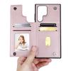 HANMAN Mika Series For Samsung Galaxy S23 Ultra Magnetic Card Slots Design PU Leather Coated TPU Protective Case Phone Back Cover