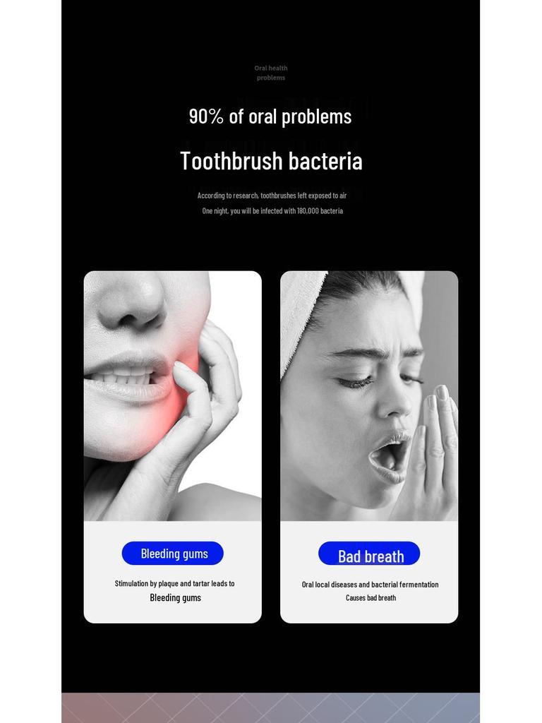 Chytrý UV držák na zubní kartáčky a automatický dávkovač zubní pasty s dvojitými kelímky