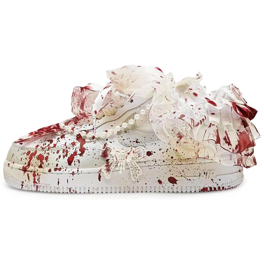Nike Air Force 1 Odolné proti oděru Nízké Skateboardové boty Pánské Bílé Červené CW2288-111(Tým131- S2)