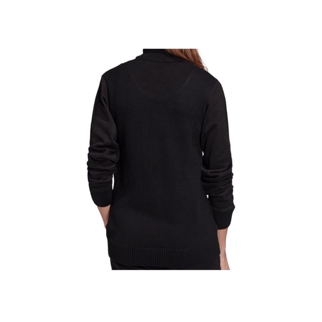 Adidas Originals Sweat Striped Design Versatile Sports Soft Comfortable Stand Collar Jacket Women Jacket Black FU1752