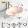 Tengxiang Marble Pattern Ceramic Single Basin Countertop Integrated Sink