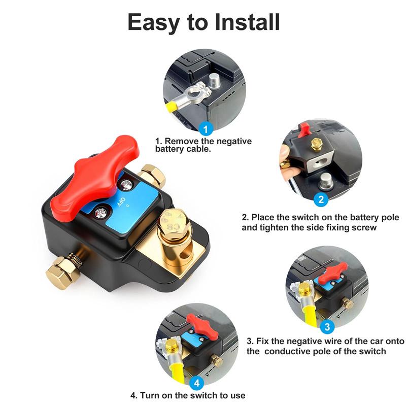 12-24V Car Disconnect Switch Agricultural Vehicle High Power Cut-Off Switch Quick Cut-Off Switch Protector Kill Switches