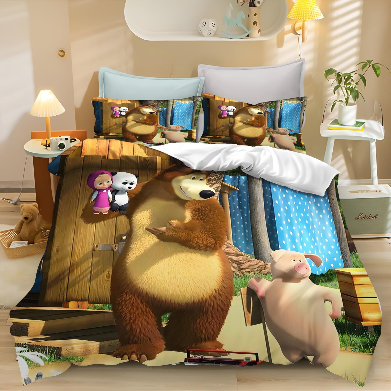 

Bedding Set Simba Anime and Cartoon 3D Children S Duvet Cover Set King Size Bedroom Comforte Cute Printed 135x200cm