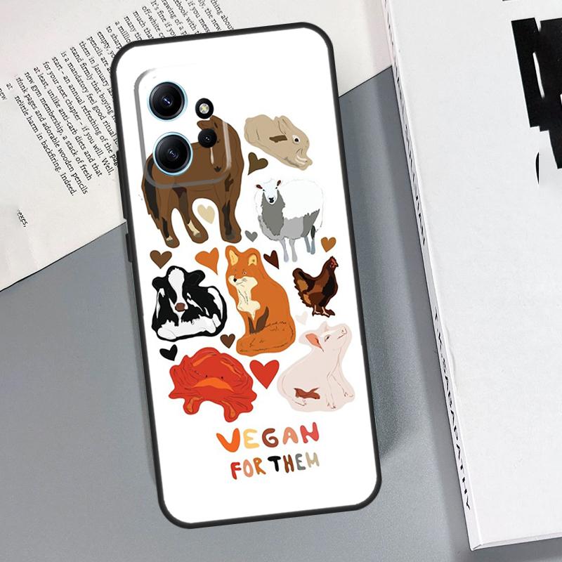 Vegan Pattern Funda For Xiaomi Redmi 12 9A 9C 10A 10C 12C Case Redmi Note 9 8 10 11 12 Pro 9S 10S 11S 12S