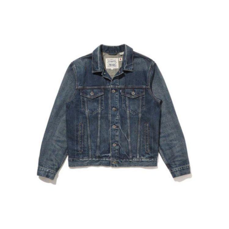 Levis Solid Color Single-Breasted Short Denim Jacket Men Jackets Blue 67485-0021