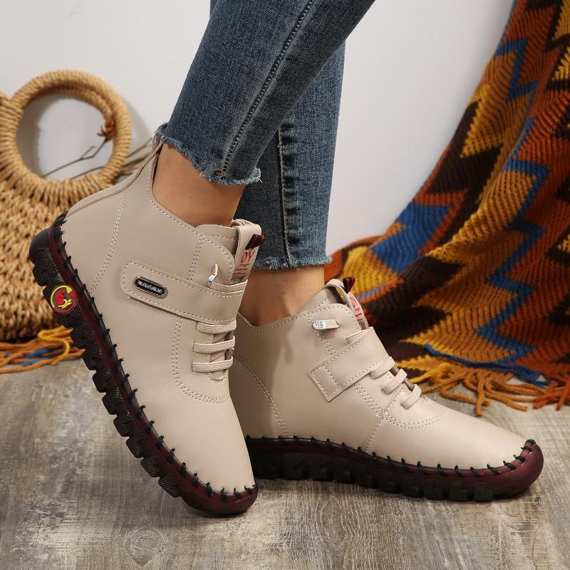 Women's Boots Winter Ankle Boots Hand Sewing Thread Mom's Shoes 2024 New Waterproof Short Snow Boots Botas