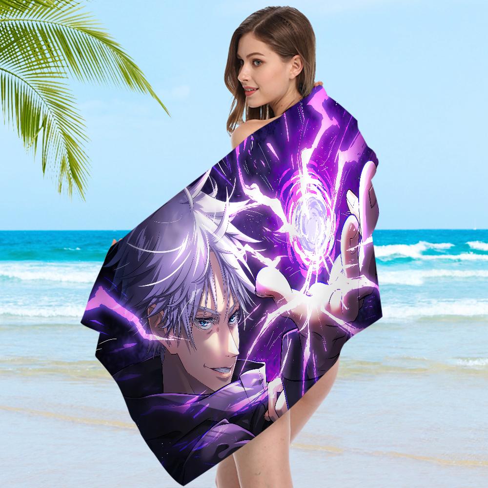 Anime Jujutsu Kaisen Gojo Satoru Towel Microfiber Beach Towel Absorbent Quick dry Soft Yoga Swimming Resort Mountain Climbing