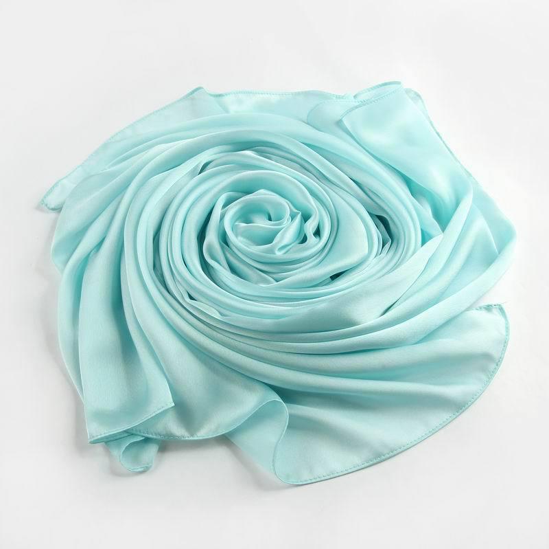 Women's Versatile Long Satin Scarf - Solid Color, Summer Sunscreen Shawl