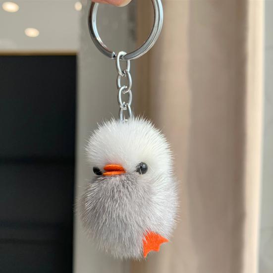 Keychain Soft Plush Duck Shape Portable Anti-Lost Key Holder Mobile Phone Chain Bag Hanger Backpacks Suitcases Hanging