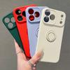 Al Liquid Silicone Ring Stand For Case For For Iphone 17 Pro Max Air 16 15 14 13 12 11 Plus Candy Color Magnetic Cover