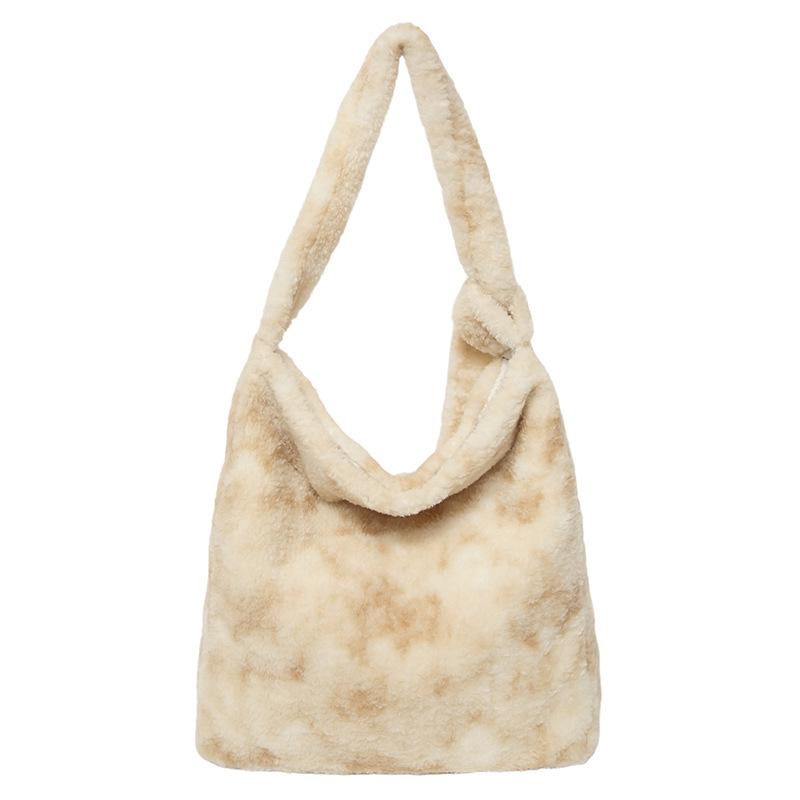 Korean Style Plush Tote: Women's 2025 Fashion, Large Capacity Bucket Shoulder Bag for Autumn/Winter