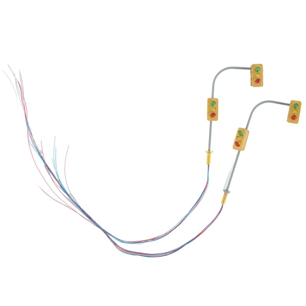 Green At Bottom Painted Signals With LEDs Yellow In Middle