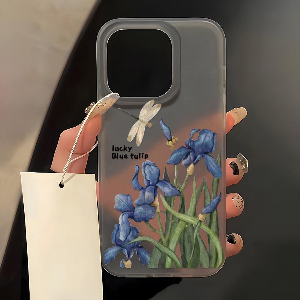 

Чехлы для мобильных телефонов iPhone 11 13 15 Pro Max 12 14 Pro Max Чехол для iPhone 16 15 Plus 13 Pro 12 Матовая текстура с рисунком в виде мультяшных цветов iPhone 16 Pro Max чёрный