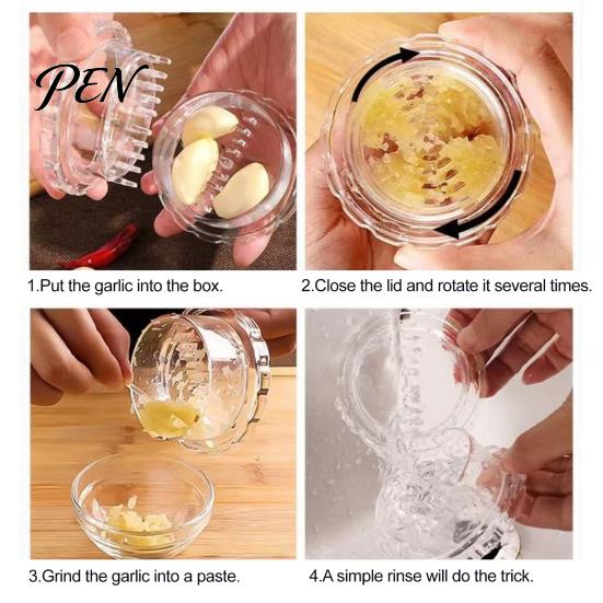 Multi-purpose Garlic Grinder Mincer Tool, Multi-Purpose Manual Rotating Press, Bite-Teeth Crushing Pickling Ingredient Chopper Structure Masher,