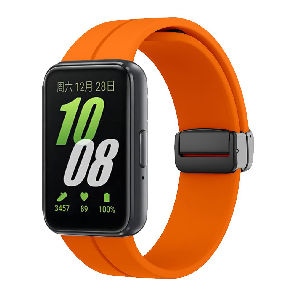 Magnetischer D-Faltverschluss Sport-Silikonband Für Samsung Galaxy Fit3 Fit 3 SM-R390 Ersatzarmband Armband