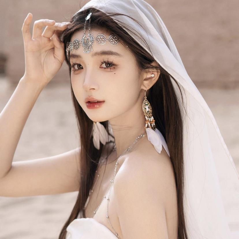 Retro Ethnic Style Forehead Chain Earrings Accessories Egypt Dubai Tibetan Exotic Style Desert Travel Head Jewelry Eyebrow Pendant