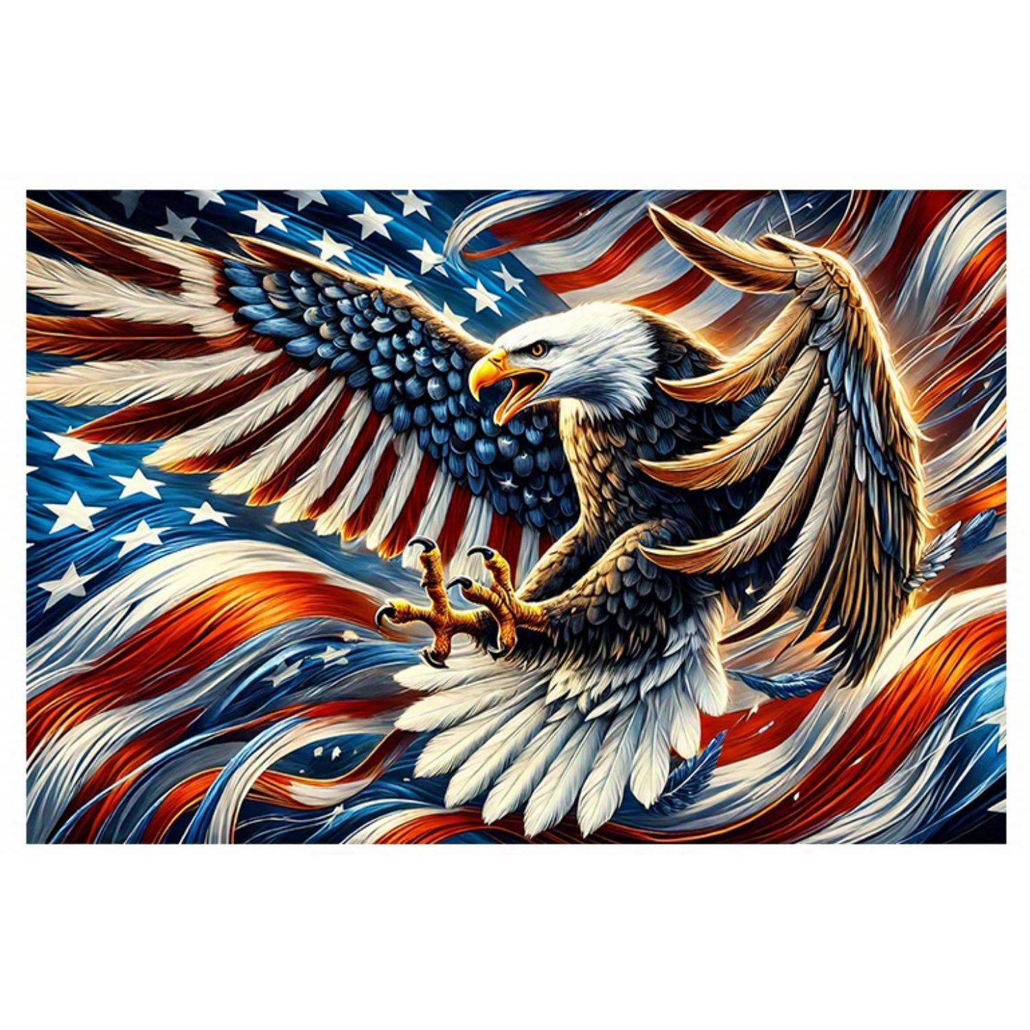 

Eagle Flag Tapestry Multi Purpose Multi Size Wall Art Flat Print for Home Office Decor Party Banner 74x94cm(29x37in)