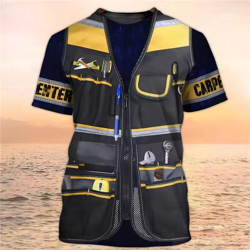 

Графические мужские футболки модной тематики «Землеройная техника» с коротким рукавом, рабочая одежда оператора, футболка с 3D-принтом, уличная одежда, мужские топы S