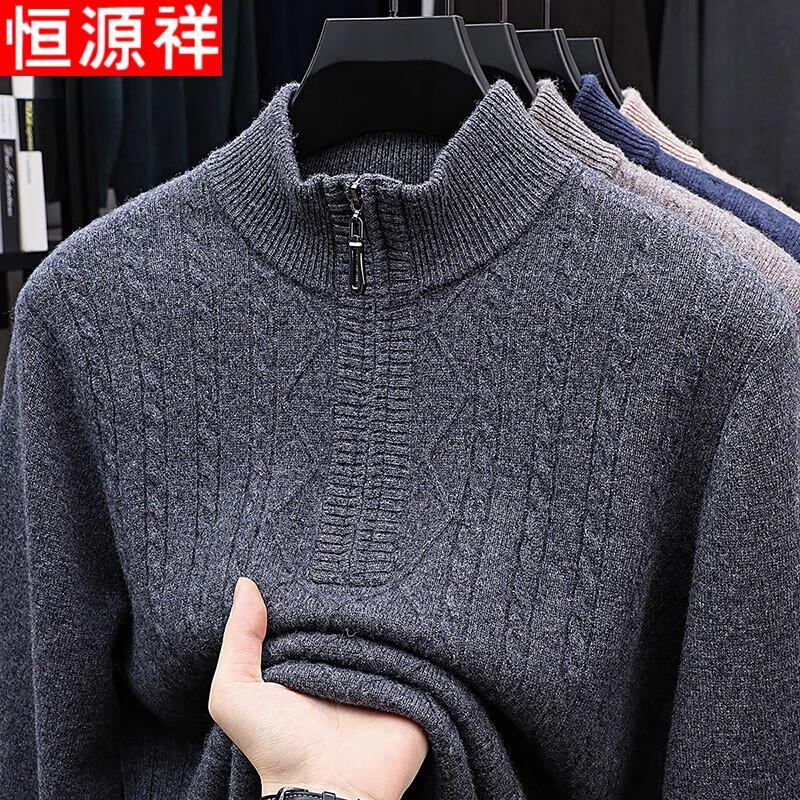 

Men s Half-Zip Mock Neck Thick Wool Pullover M